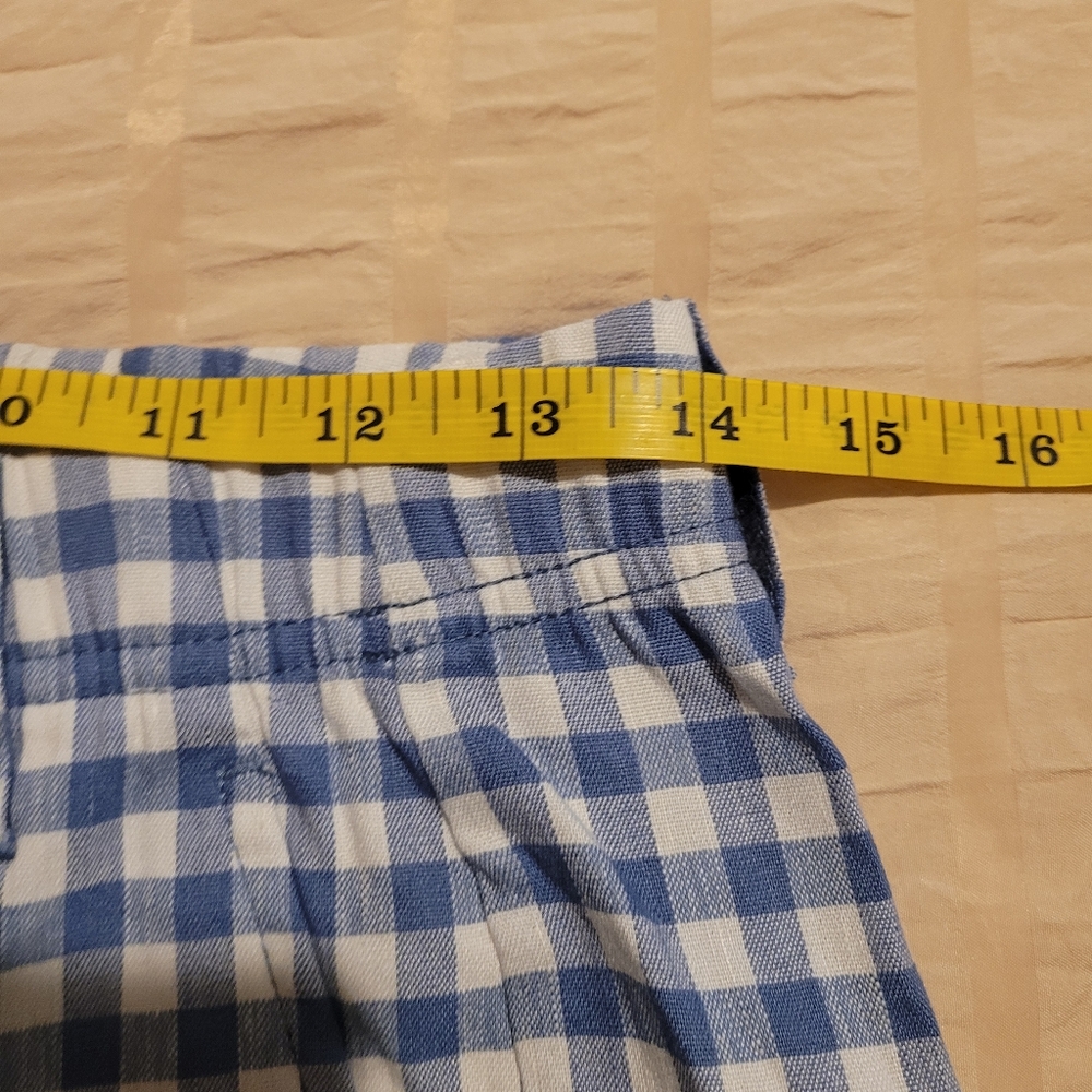 J. Jill Linen Stretch Slim-Leg Pants Blue Gingham Plaid Size XSP - Picture 5 of 8